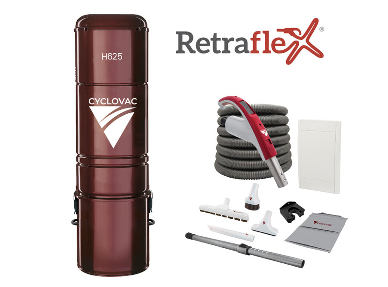 Cyclovac H625 hybrid with Retraflex attachments kit with SpeedyFlex hose