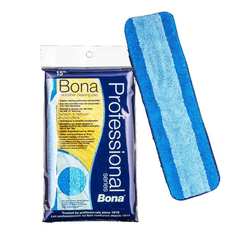 Bona Pro Series 4" x 15" Microplus Mop Pad, Blue