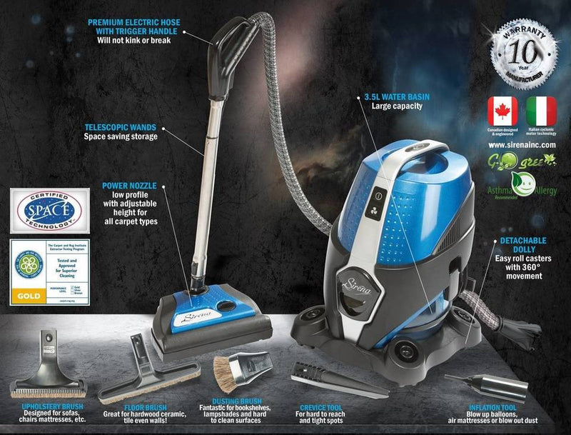 Sirena Canister Vacuum Cleaner with Water Filtration - MLvac.com