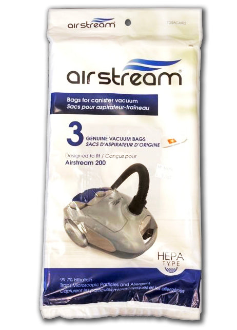 HEPA replacement bags for the Airstream AS200 canister vacuum