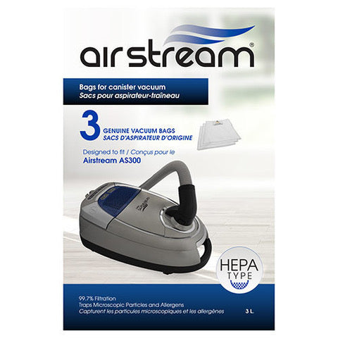 HEPA replacement bags for the Airstream AS300 canister vacuum