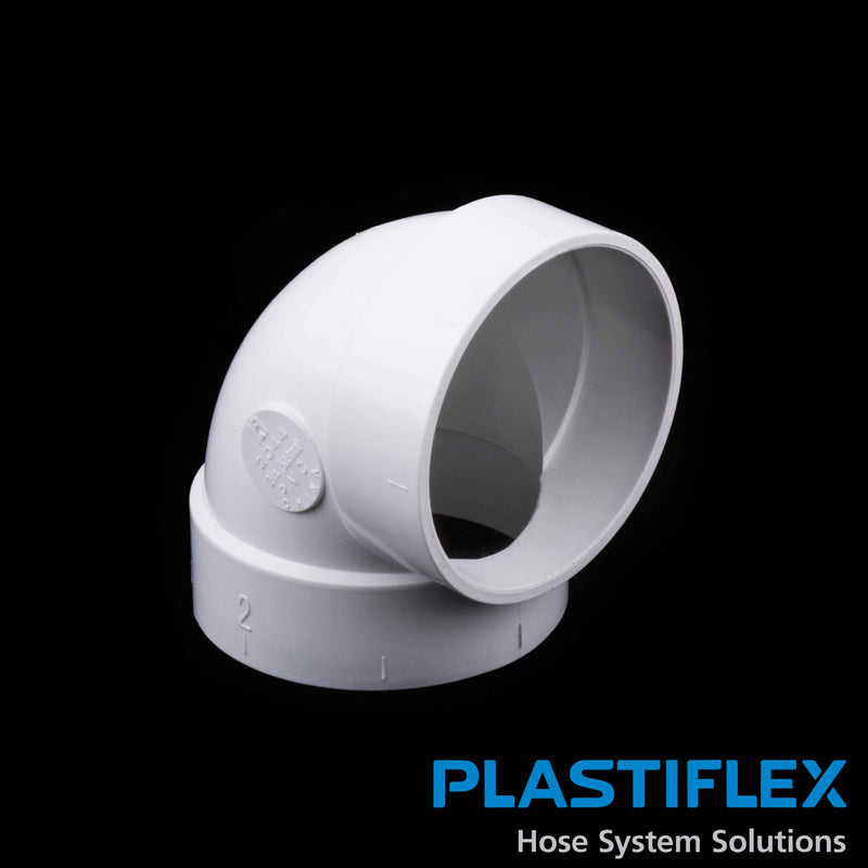 Plastiflex Central Fitting 90 Degree 2x3 or 2x4 Wall, ELL, White