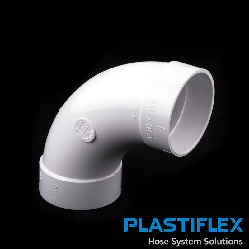 Plastiflex Central Fitting 90 Degree Sweep, ELL , White