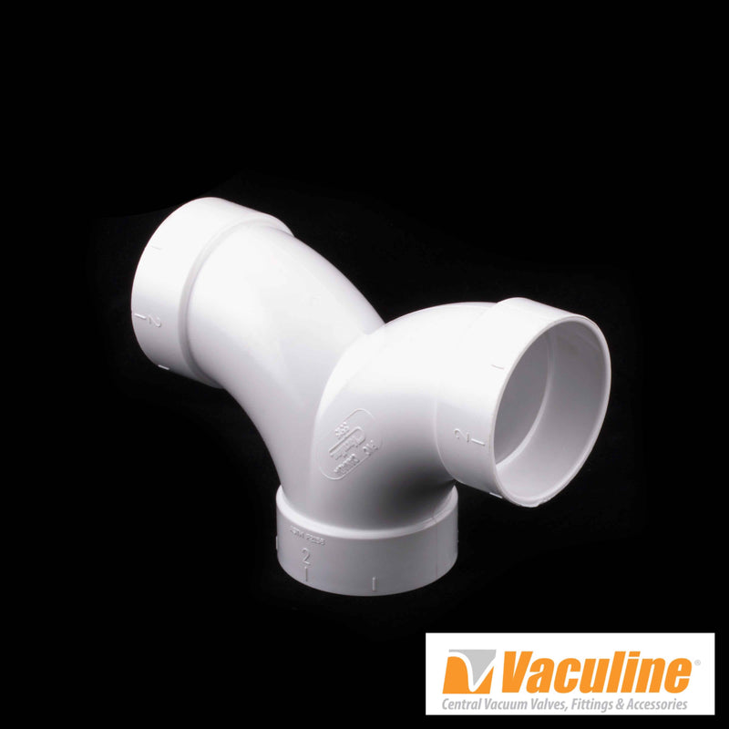 Canplas Vaculine Central Fitting 3 Way 90 Degree Elbow, White