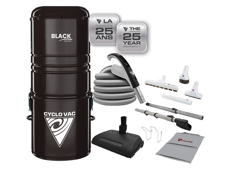 Central Vacuum GS125 Black Edition, with bag, including electric attachment kit 110/24V