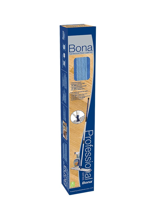 Bona Pro Series Hardwood Floor Care Kit, 18" Mop Base, 72" Telescopic Pole, Microplus Cleaning Pad, Dusting Pad, & 32oz Hardwood Cleaner Spray - MLvac.com