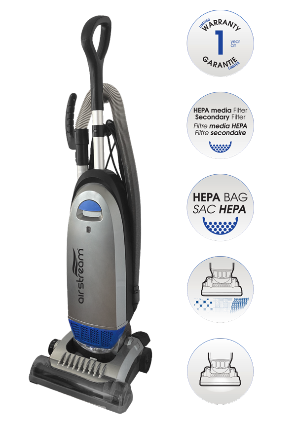 AS600 Upright Vacuum with HEPA bag and filter